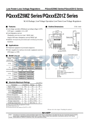 PQXXXEZ5MZ datasheet - SC-63 Package, Low Voltage Operation Low Power-Loss Voltage Regulators