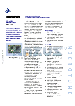 MT1503EDC datasheet - RF SILICON AND SUBSYSTEMS SOLUTIONS FOR BROADBAND COMMUNICATIONS AND AUTOMOTIVE ELECTRONICS