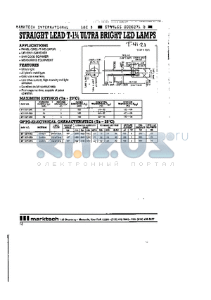 MT150F datasheet - STRAIGHT LEAD T-1 3/4 ULTRA BRIGHT LED LAMPS