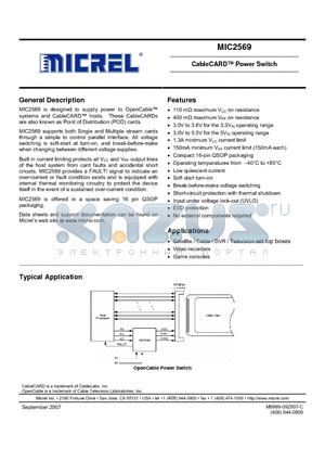 MIC2569_11 datasheet - CableCARD Power Switch