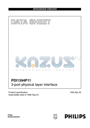 PDI1394P11BD datasheet - 3-port physical layer interface