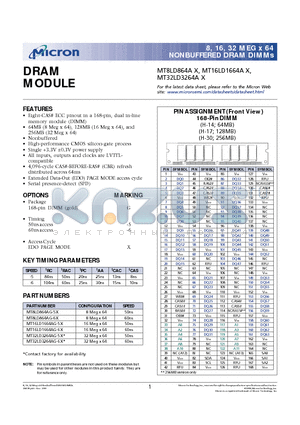 MT16LD1664A datasheet - DRAM MODULE