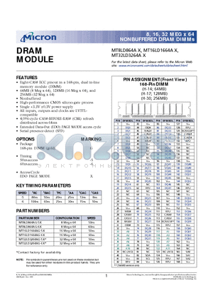 MT16LD1664AG-5X datasheet - DRAM MODULE