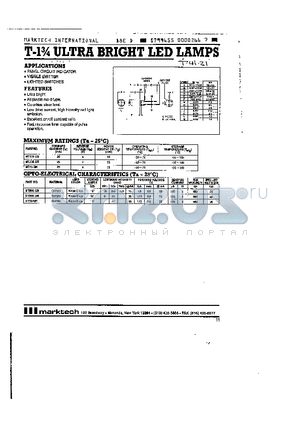 MT200-UR datasheet - T-1 3/4 ULTRA BRIGHT LED LAMPS