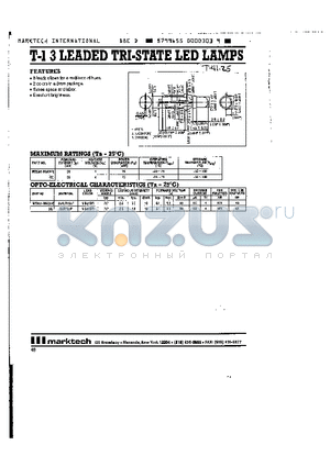 MT2001-HR datasheet - T-1 3 LEADED TRI-STATE LED LAMPS