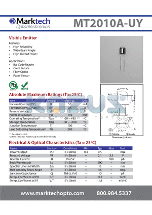 MT2010A-UY_2 datasheet - Visible Emitter