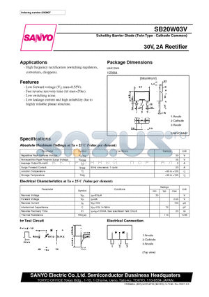 SB20W03V datasheet - 30V, 2A Rectifier