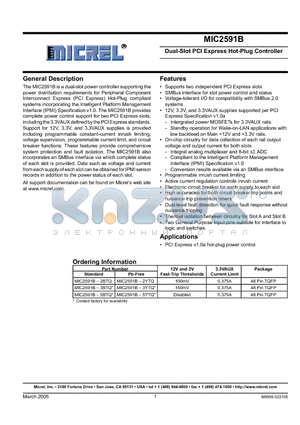 MIC2591B-3BTQ datasheet - Dual-Slot PCI Express Hot-Plug Controller