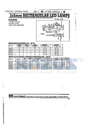 MT208-G datasheet - 2x5mm RECTANGULAR HEAD LED LAMPS