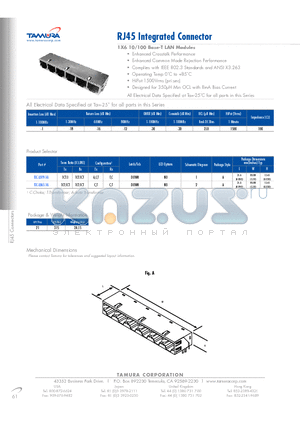 TIC-L065-16 datasheet - RJ45 Integrated Connector