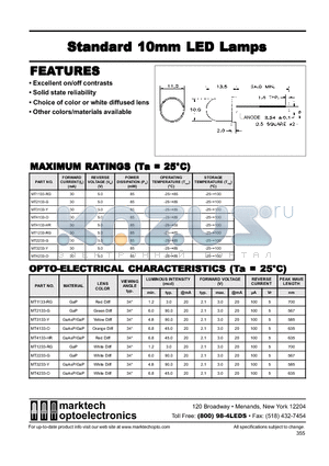 MT2133-G datasheet - Marktech Standard 10mm LEDs
