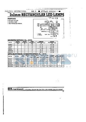 MT2160-R datasheet - 2x2mm RECTANGULAR LED LAMPS