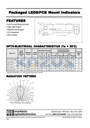 MT2164S4-G datasheet - Packaged LEDS/PCB Mount Indicators