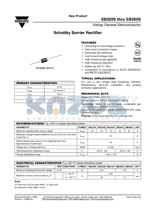 SB220S datasheet - Schottky Barrier Rectifier