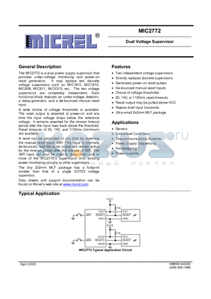 MIC2772-L2L3YML datasheet - Dual Voltage Supervisor