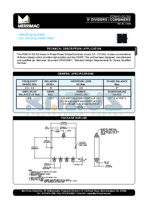 PDM-41-3GSQ datasheet - 0 DIVIDERS/COMBINERS
