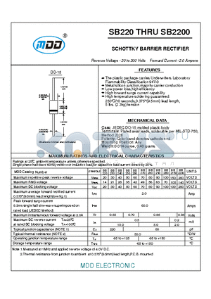 SB230 datasheet - SCHOTTKY BARRIER RECTIFIER