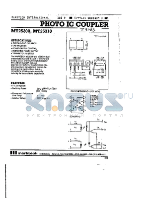 MT25310 datasheet - PHOTO IC COUPLER