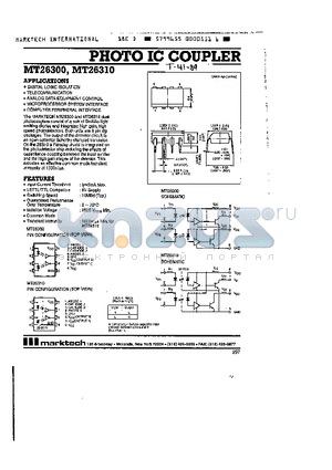 MT26300 datasheet - PHOTO IC COUPLER