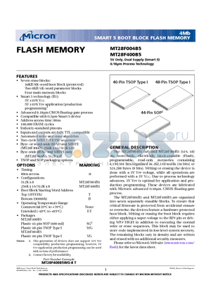 MT28F004B5-1 datasheet - FLASH MEMORY