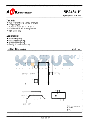 SB2434-H datasheet - High Brightness LED Lamp