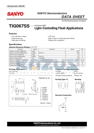 TIG067SS datasheet - Light-Controlling Flash Applications