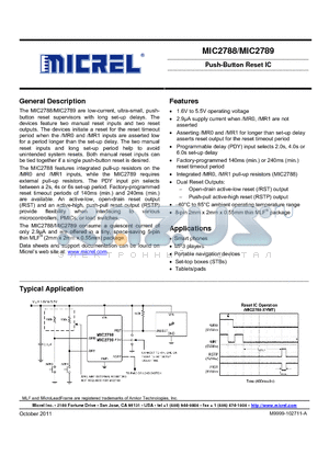 MIC2789-YYMT datasheet - Push-Button Reset IC