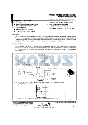 TIL186-2 datasheet - AC-INPUT OPTOCOUPLERS