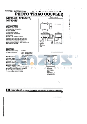 MT30420 datasheet - PHOTO TRIAC COUPLER