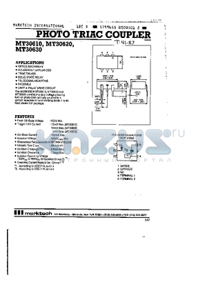 MT30620 datasheet - PHOTO TRIAC COUPLER