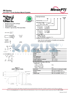 PR1FH datasheet - 3.5 x 6.0 x 1.0 mm Surface Mount Crystals