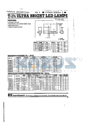 MT350-UR datasheet - T-1 3/4 ULTRA BRIGHT LED LAMPS