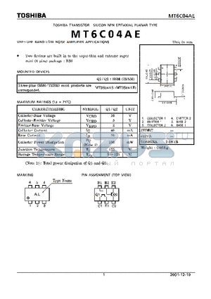 MT3S04AS datasheet - VHF~UHF BAND LOW NOISE AMPLIFIER APPLICATIONS