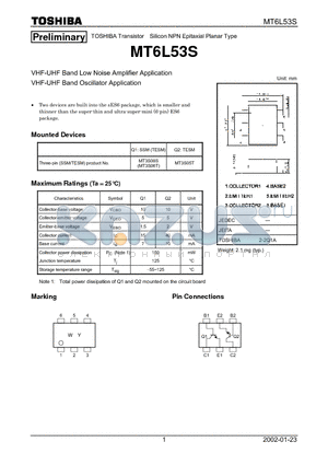 MT3S05T datasheet - VHF-UHF Band Low Noise Amplifier Application (Oscillator Applic)