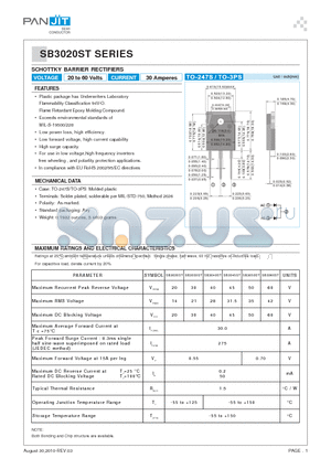 SB3060ST datasheet - SCHOTTKY BARRIER RECTIFIERS