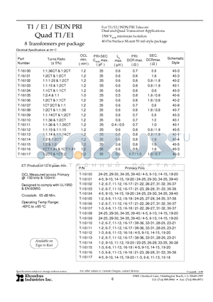 T-16100 datasheet - T1 / E1 / ISDN PRI Quad T1/E1