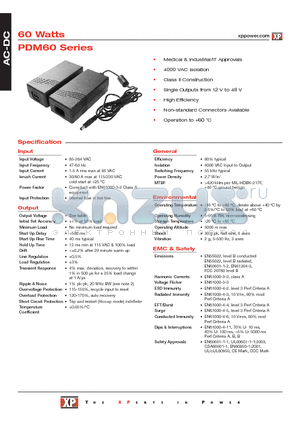 PDM60US24 datasheet - AC-DC Power Supplies