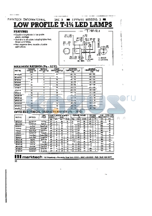 MT430-G datasheet - LOW PROFILE T-1 3/4 LED LAMPS