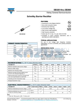 SB320 datasheet - Schottky Barrier Rectifier