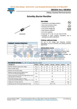 SB320A datasheet - Schottky Barrier Rectifier