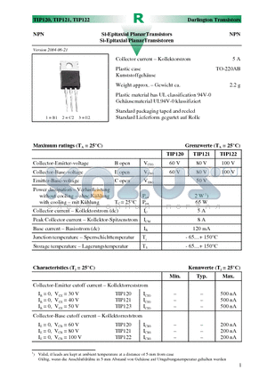 TIP120A datasheet - Si-Epitaxial PlanarTransistors
