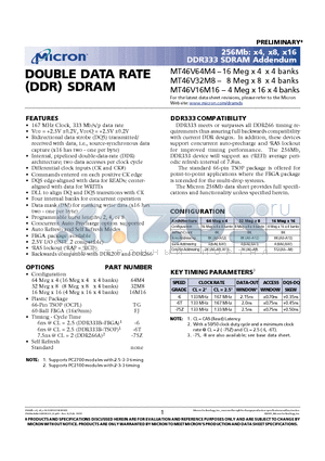 MT46V64M4FJ-75Z datasheet - DOUBLE DATA RATE DDR SDRAM