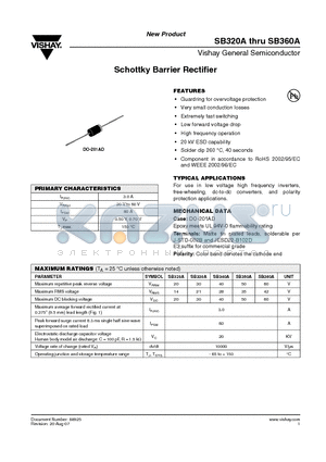 SB330A datasheet - Schottky Barrier Rectifier