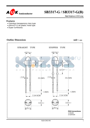 SB3317-G datasheet - High Brightness LED Lamp