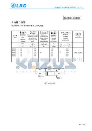 SB340 datasheet - SCHOTTKY BARRIER DIODES