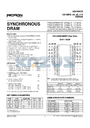 MT48LC16M8A2TG datasheet - SYNCHRONOUS DRAM