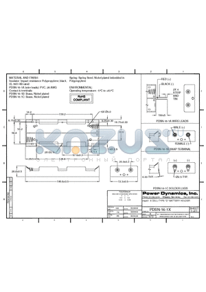 PDSN-16-1C datasheet - 6 CELL TYPE D BATTERY HOLDER