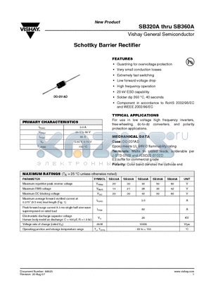 SB350A datasheet - Schottky Barrier Rectifier