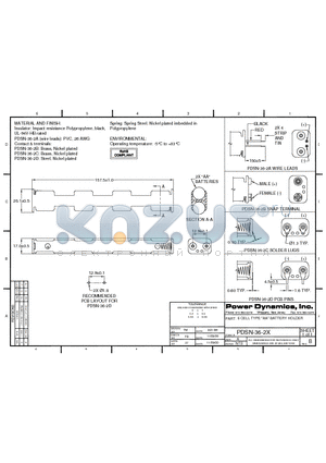 PDSN-36-2B datasheet - 6 CELL TYPE AA BATTERY HOLDER