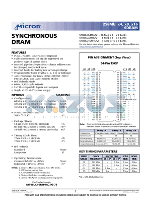 MT48LC32M8A2 datasheet - SYNCHRONOUS DRAM